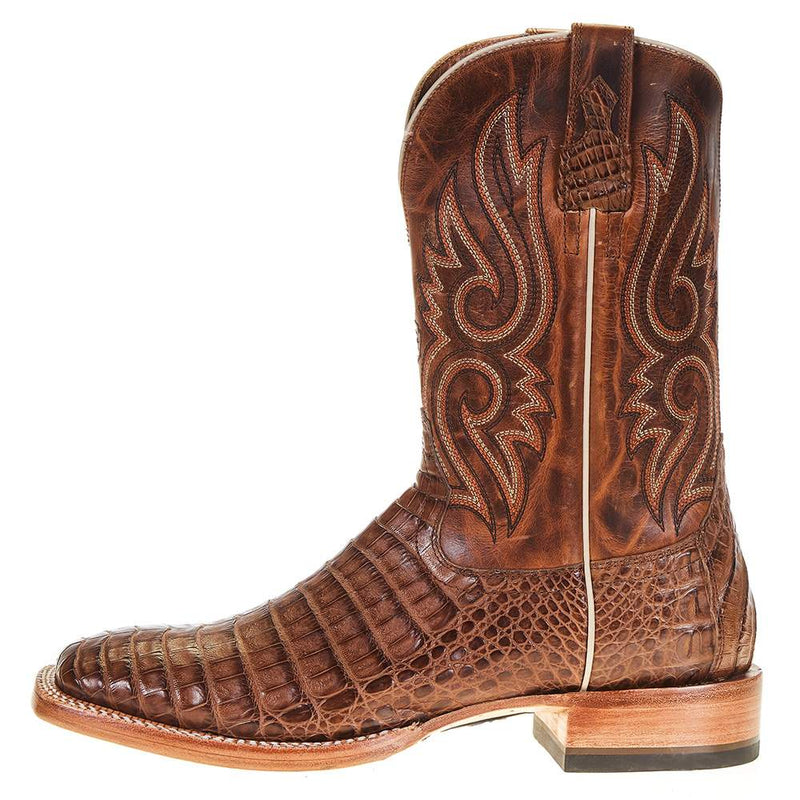 Ariat Men's Relentless Natural Caiman Belly 11in. Carmel Tan Top Boot