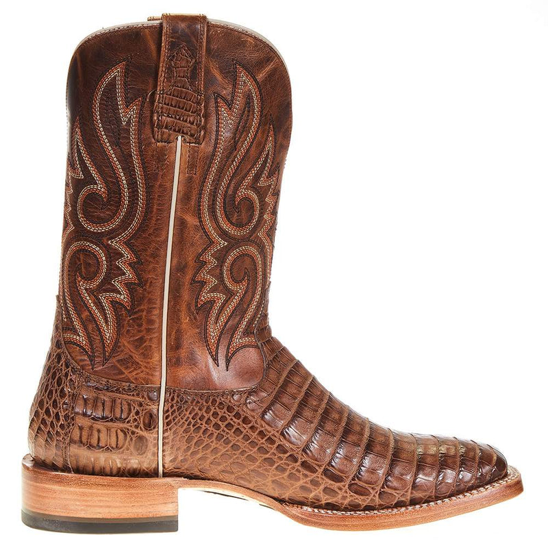 Ariat Men's Relentless Natural Caiman Belly 11in. Carmel Tan Top Boot