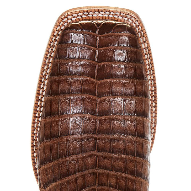 Ariat Men's Relentless Natural Caiman Belly 11in. Carmel Tan Top Boot