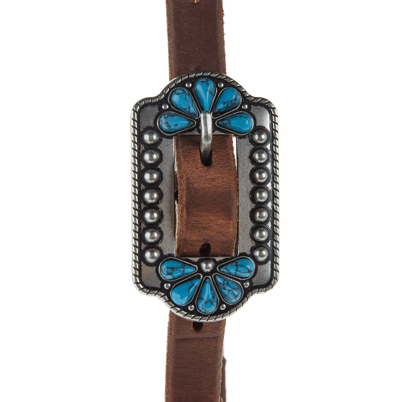 Weaver Leather Protack Turquoise Flower Single Ear Headstall