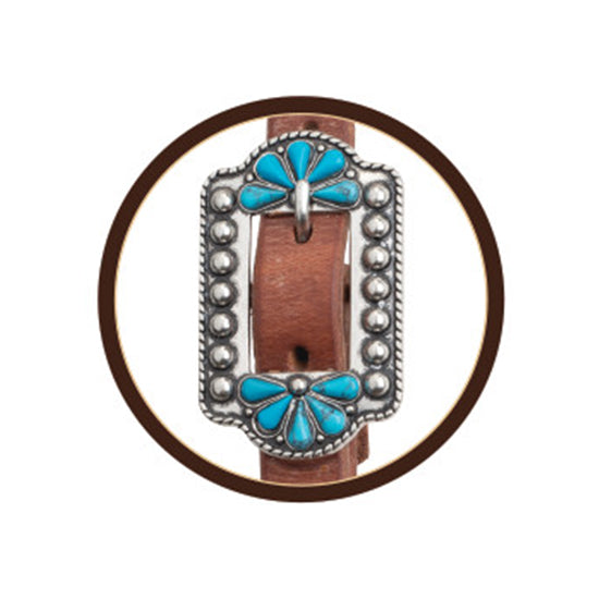 Weaver Leather Protack Turquoise Flower Single Ear Headstall