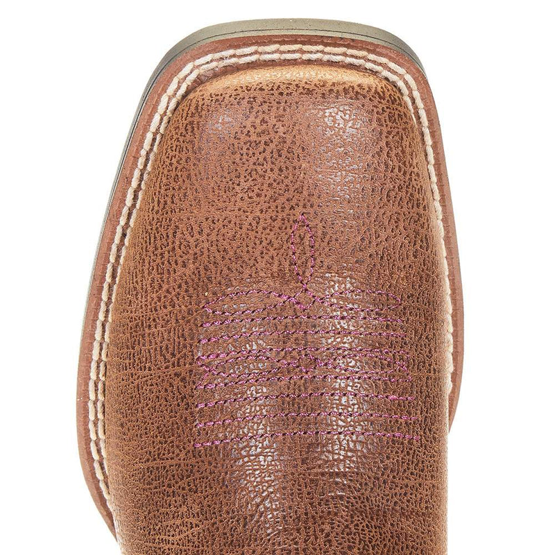 Ariat Youth Tan with Pearlized Double Kicker Adobe Cowboy Boot