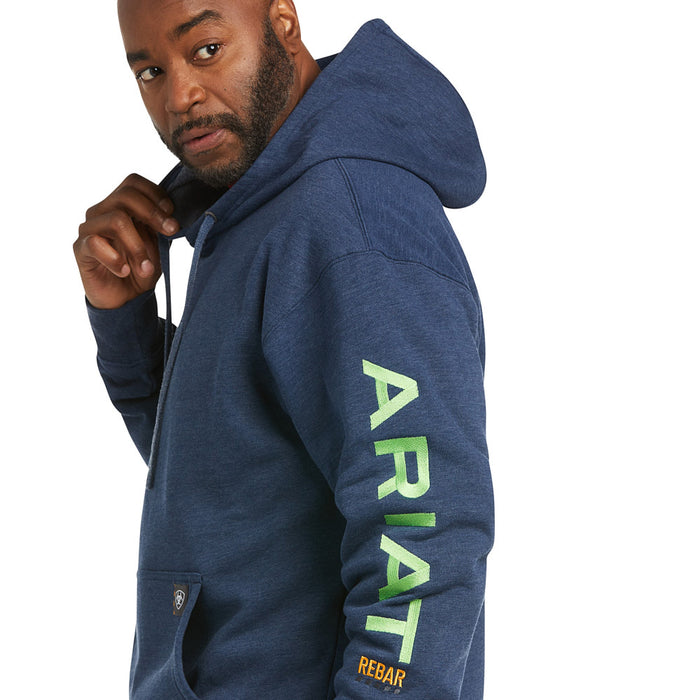 Ariat Men's Rebar Navy Lime Graphic Hoodie