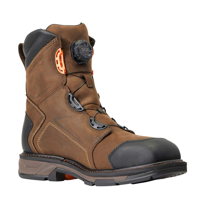 Ariat Men`s Workhog Xt 8in. Boa H20 Chocolate Brown Carbon Toe Work Boot