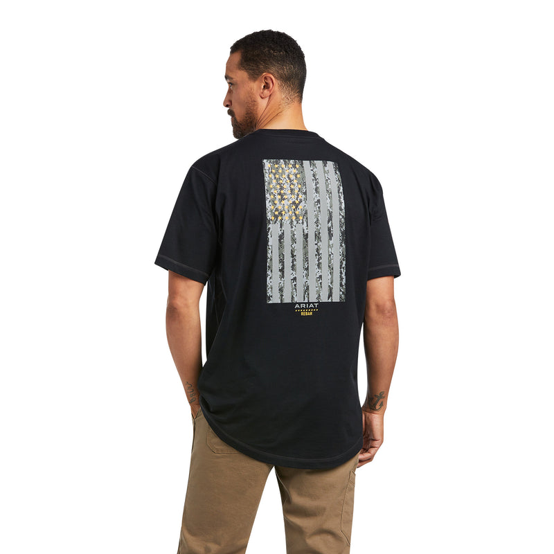 Ariat Men's Rebar Black Workman Reflective Flag Shirt