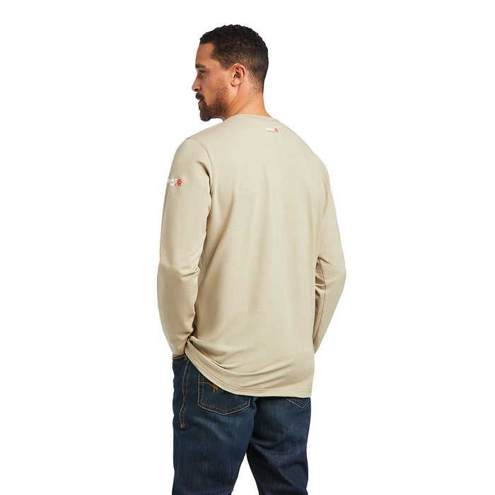 Ariat Mens FR Khaki Base Layer Long Sleeve Tee