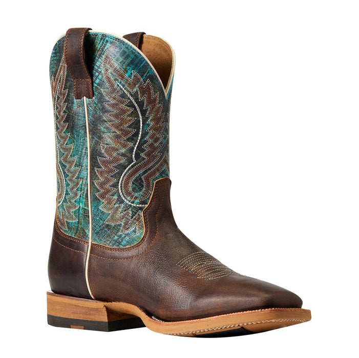 Ariat Men`s Cow Camp Better Brown 11in. Cool Blue Top Square Toe Cowboy Boots