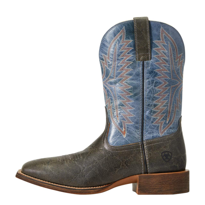Ariat Men`s Grey/Blue Sport Square Toe Western Boot