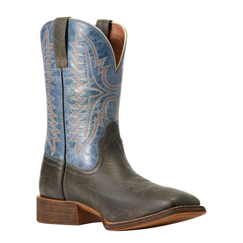 Ariat Men`s Grey/Blue Sport Square Toe Western Boot