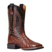 Ariat Men`s Quantum Primo Antique Tobac FQ Ostrich 11in. Thunder Brown Top Square Toe Boots