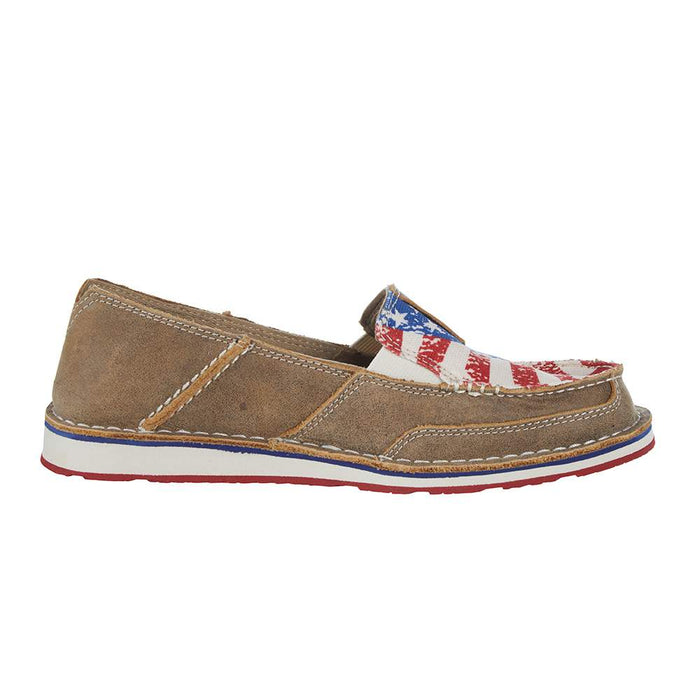 Ariat Womens Crusier Brown Bomber Distressed Flag