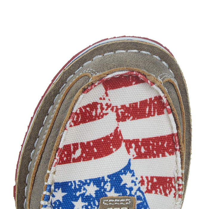 Ariat Womens Crusier Brown Bomber Distressed Flag