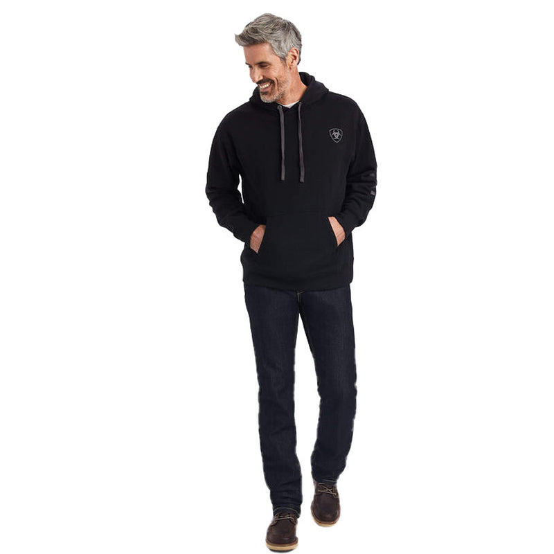 Ariat Men's Logo Hoodie Black Long Sleeve Shirt
