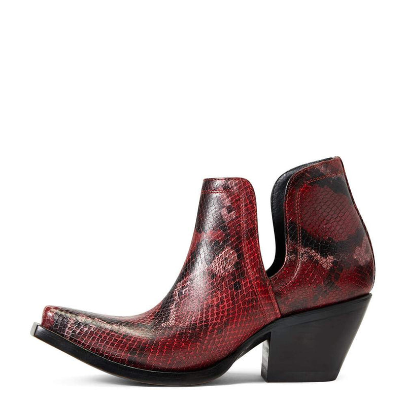 Ariat Womens Red Snake Dixon Bootie 10041030