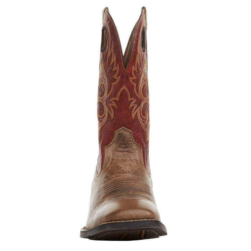 Ariat Mens Sport Rodeo Crazy Crunch Tan 11in Orange Top
