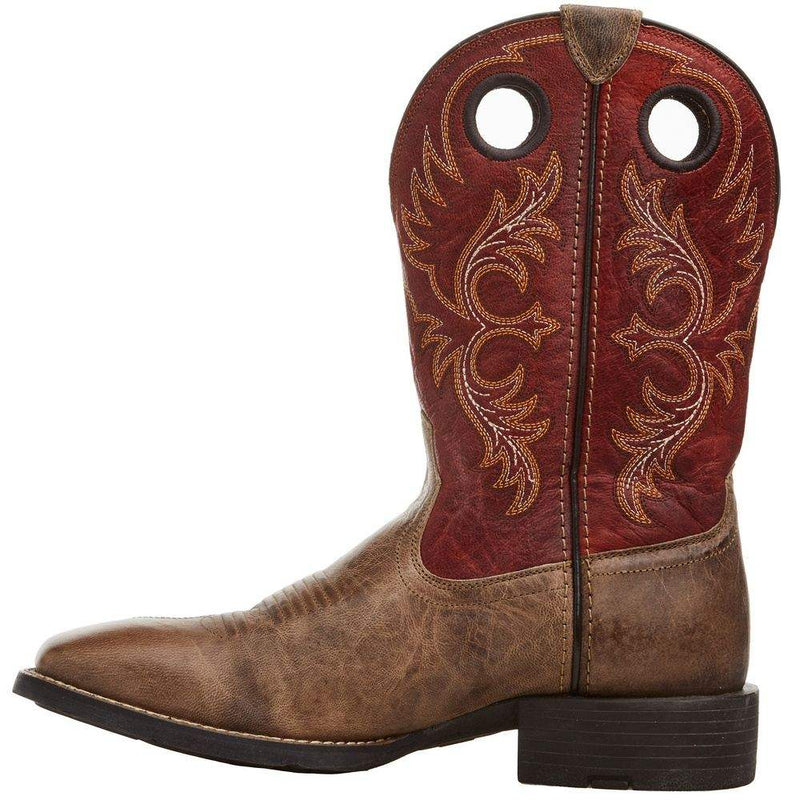 Ariat Mens Sport Rodeo Crazy Crunch Tan 11in Orange Top