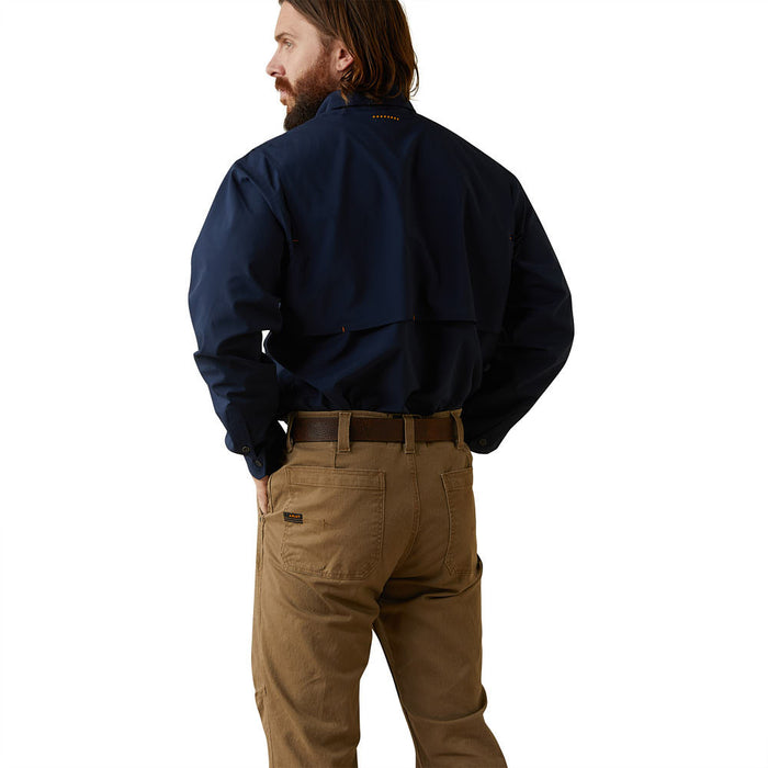 Ariat Men's Rebar Cotton Tough VentTek Navy Work Shirt