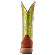 Ariat Women's Futurity Boon Cognac Roughout Electric Lime Patent Top Boot