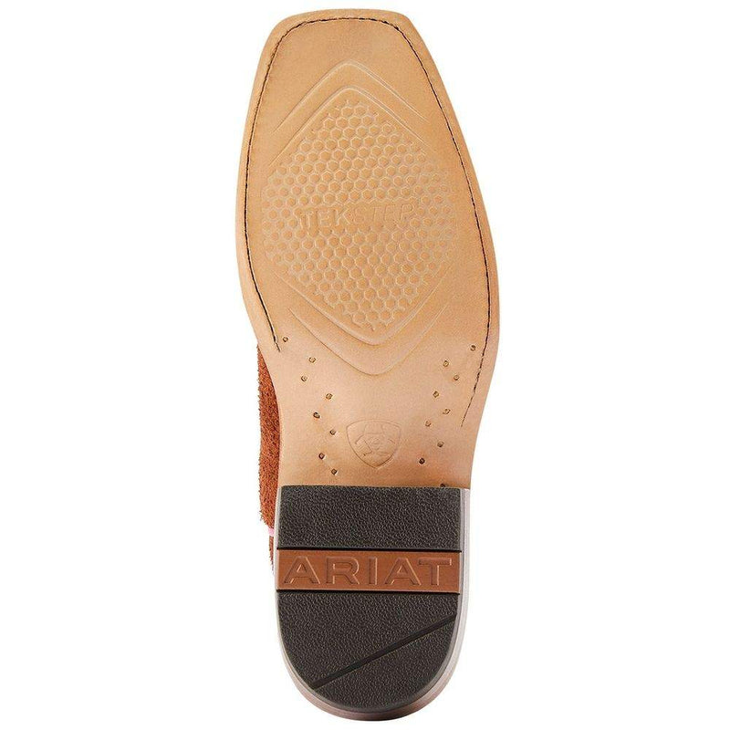 Ariat Women's Futurity Boon Cognac Roughout Electric Lime Patent Top Boot