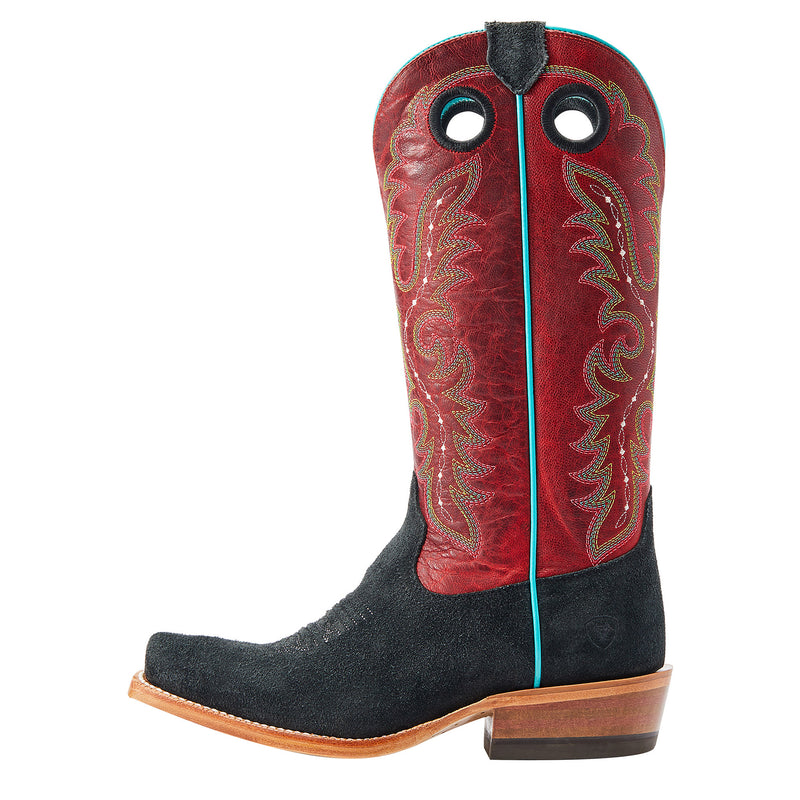 Ariat Women's Futurity Boon Black Roughout Crimson Top Boot