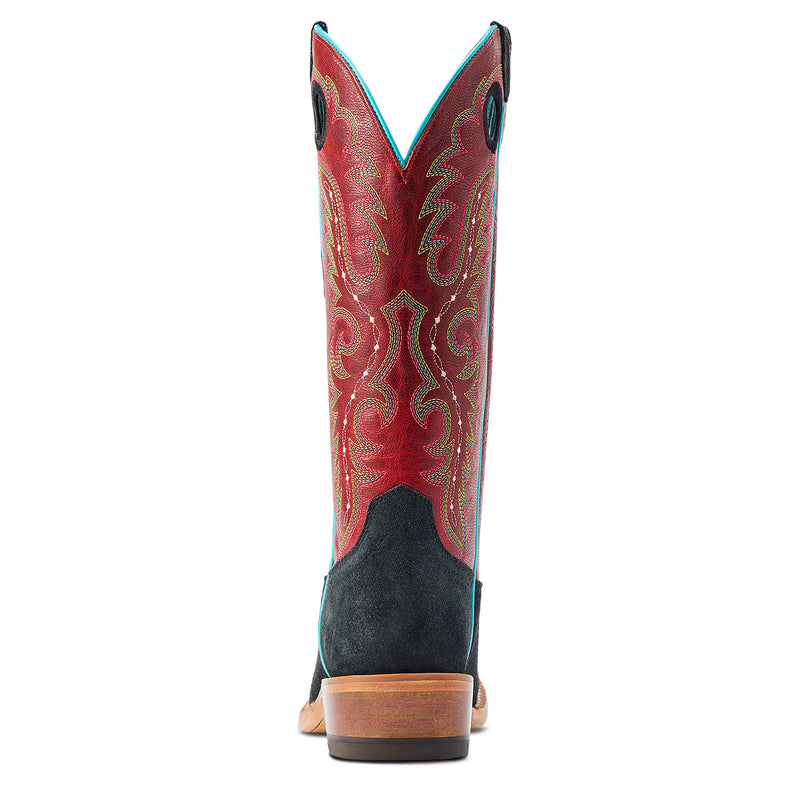 Ariat Women's Futurity Boon Black Roughout Crimson Top Boot