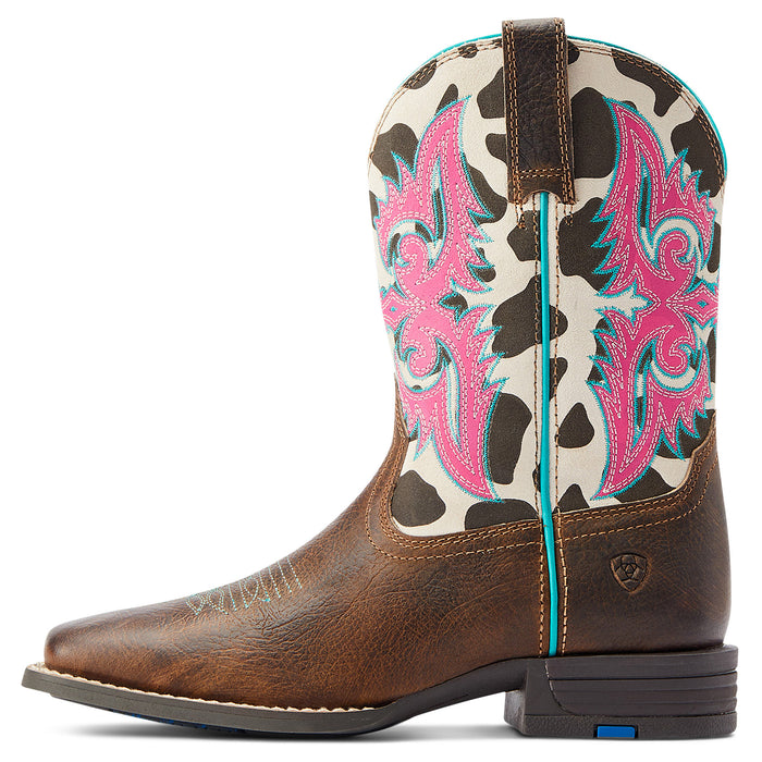 Ariat Youth Lonestar 8 In Cowprint Top Cowgirl Boot
