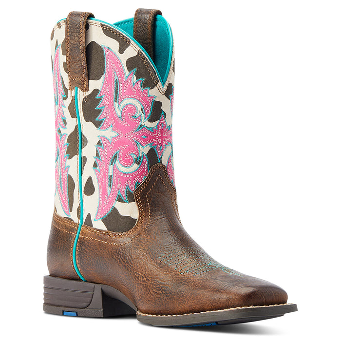 Ariat Youth Lonestar 8 In Cowprint Top Cowgirl Boot