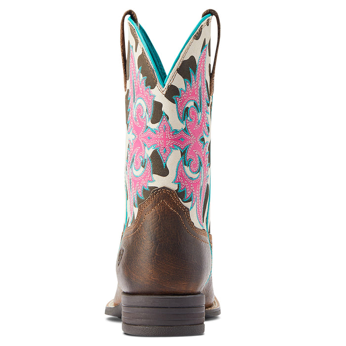 Ariat Youth Lonestar 8 In Cowprint Top Cowgirl Boot