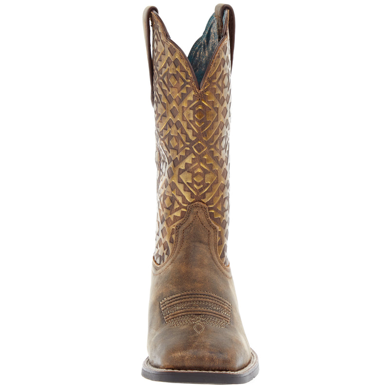 Ariat Women's Round Up Brown 11in. Copper Blanket Embossed Boot