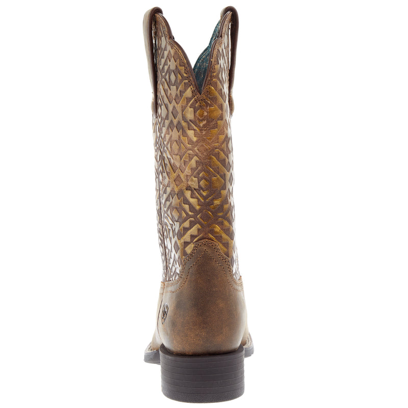 Ariat Women's Round Up Brown 11in. Copper Blanket Embossed Boot