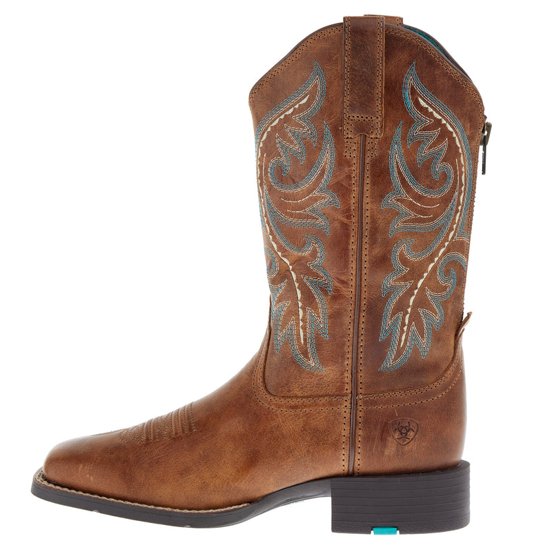 Ariat Women's Round Up Back Zip Desert Sand Western Boot