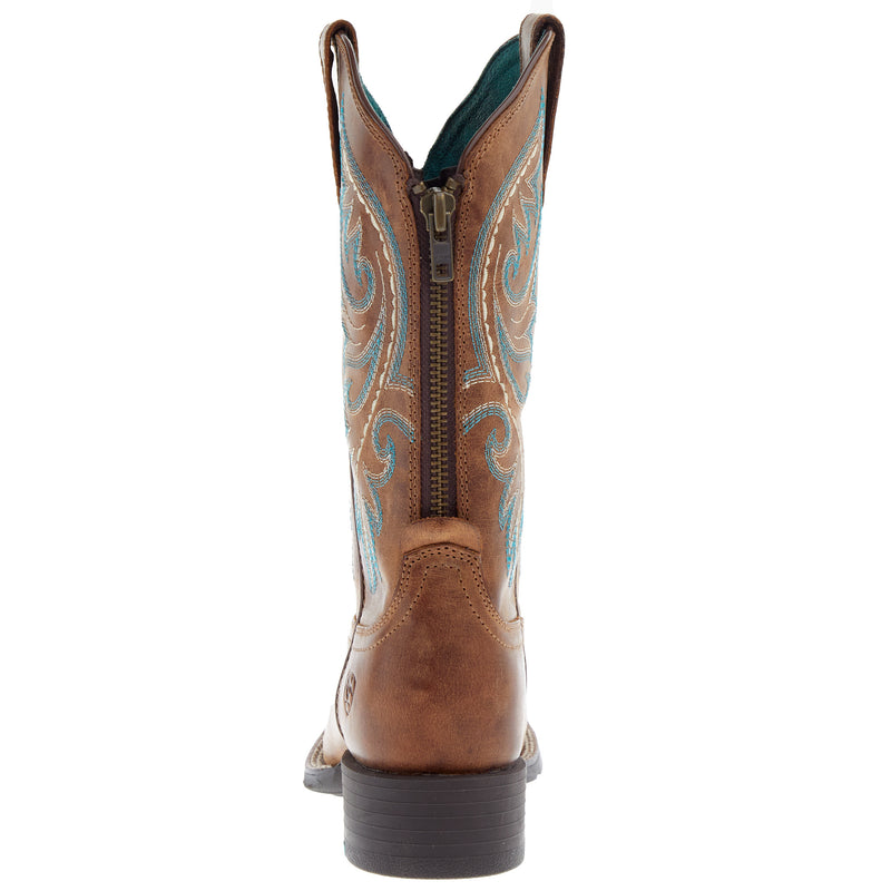 Ariat Women's Round Up Back Zip Desert Sand Western Boot