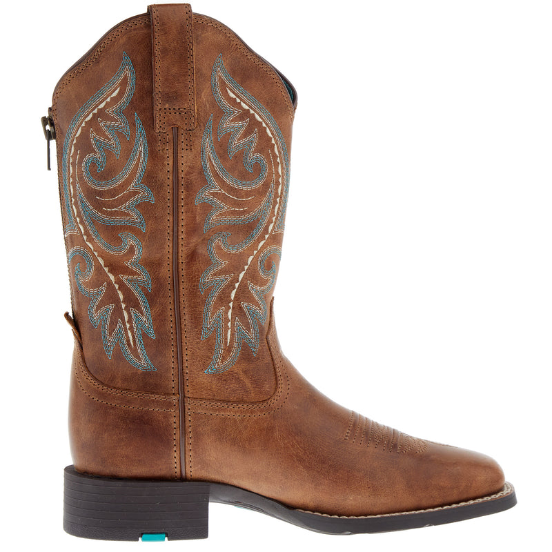 Ariat Women's Round Up Back Zip Desert Sand Western Boot