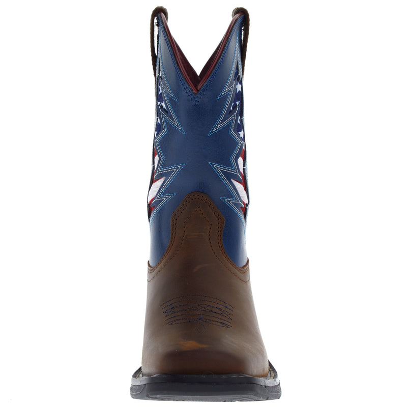 Ariat Kids Workhog XT Venttek Bolt Distressed Tan Ole Blue Boot