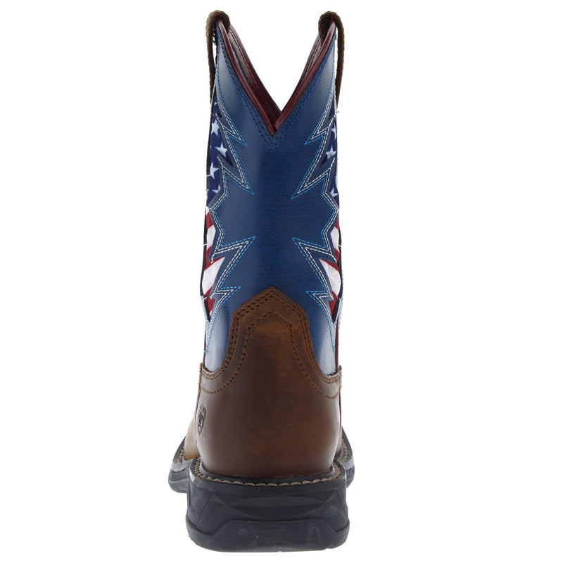 Ariat Kids Workhog XT Venttek Bolt Distressed Tan Ole Blue Boot