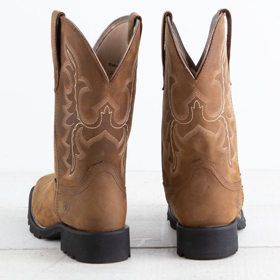 Ariat Women's Unbridled Rancher Waterproof Oily Distressed Tan Western Boot