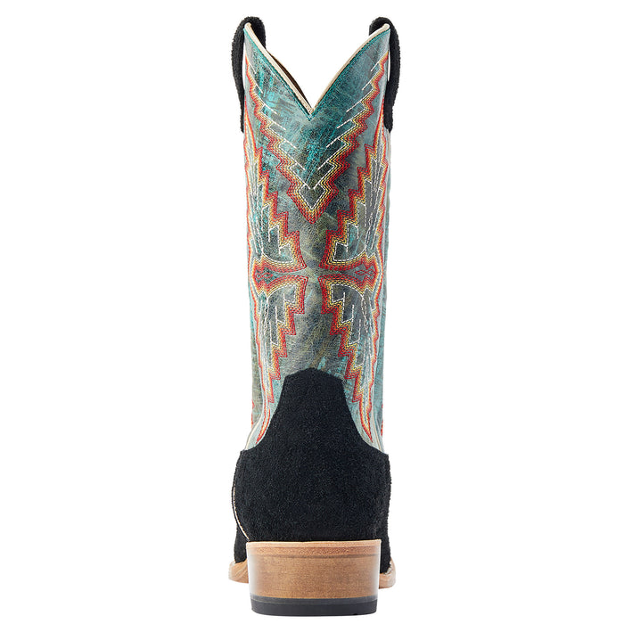 Ariat Men's Futurity Showman Black Roughout Turquoise Top Cowboy Boot