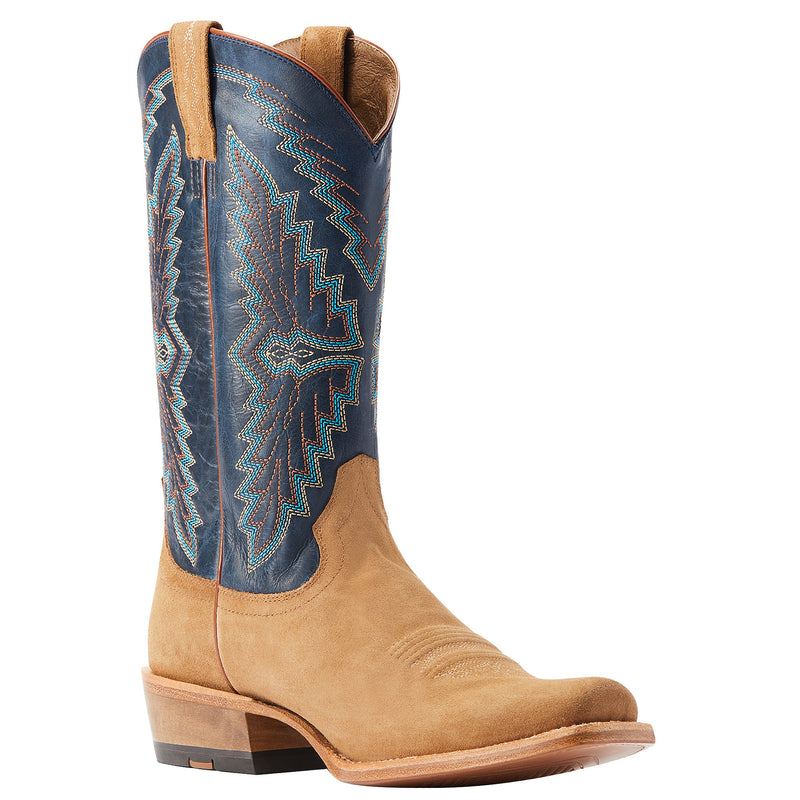 Ariat Mens Futurity Showman Dijon Roughout Navy Top Cutter Toe
