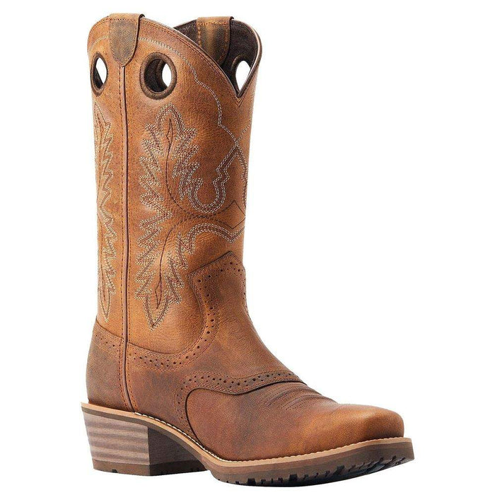 Ariat Men's Hybrid Roughstock Sorrel Crunch Square Toe Boot