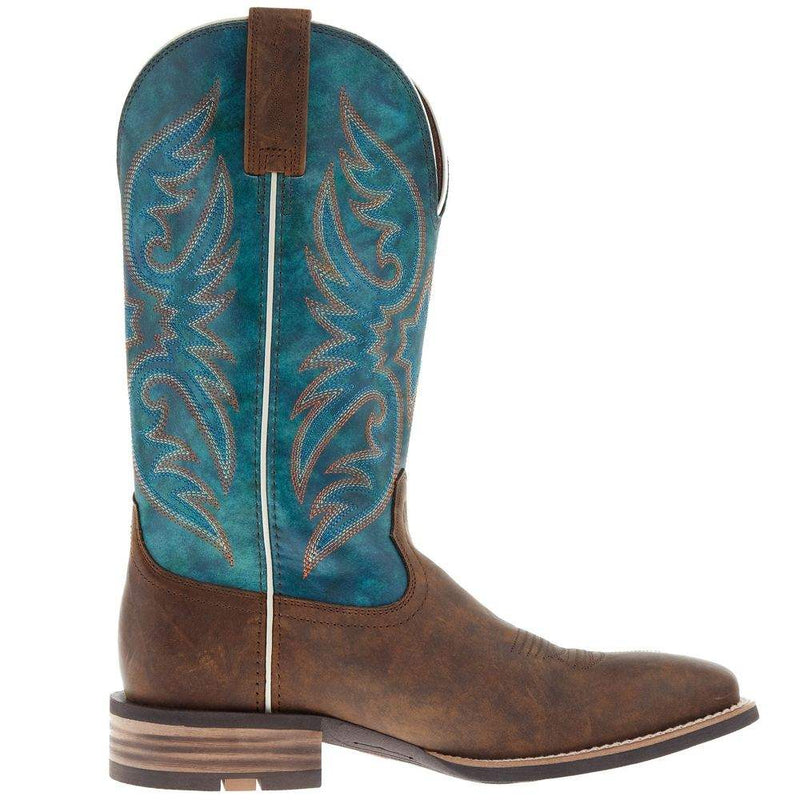 Ariat Men's Ricochet Aged Tan Mystic Teal Square Toe