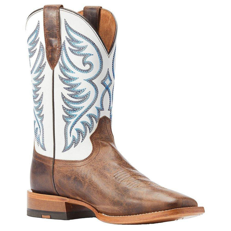 Ariat Men's Wiley Pecan Brown Coastal Cream Cowboy Boot