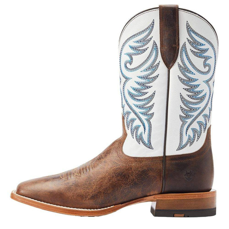 Ariat Men's Wiley Pecan Brown Coastal Cream Cowboy Boot