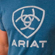 Ariat Mens Steel Blue Heather Bar Logo TShirt