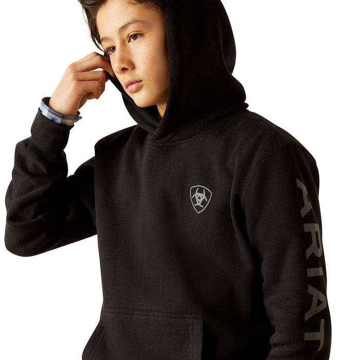 Ariat Boy's Logo Black Hoodie