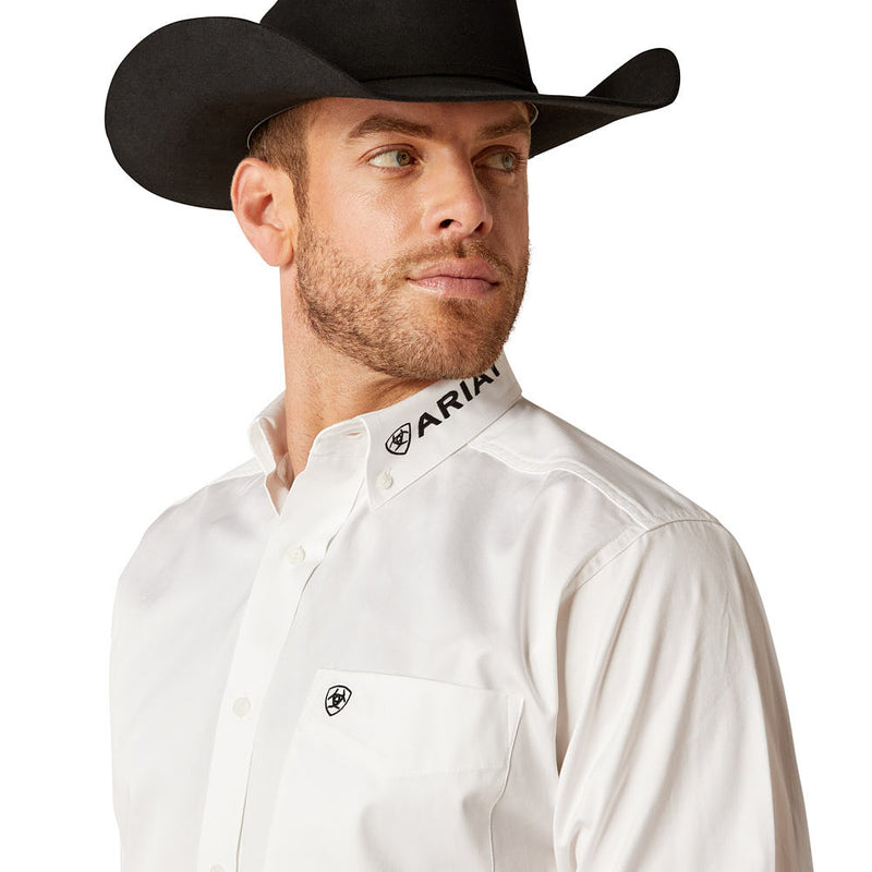 Ariat Men's White & Black Team Logo Shirt