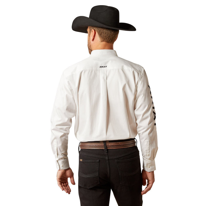 Ariat Men's White & Black Team Logo Shirt