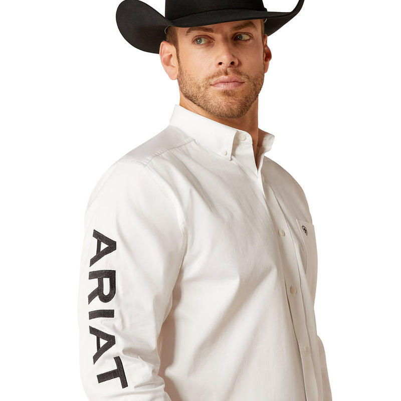 Ariat Men's White & Black Team Logo Shirt