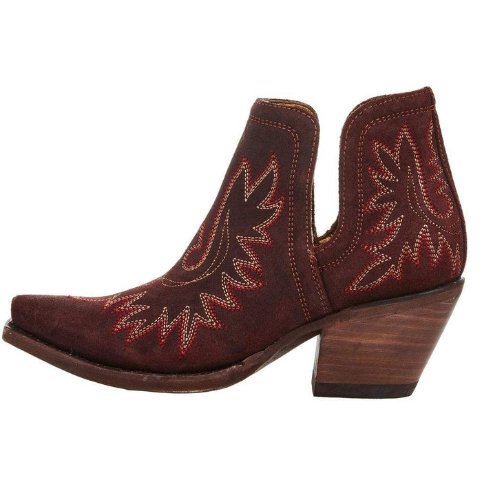 Ariat Women's Dixon Merlot Suede Snip Toe Bootie