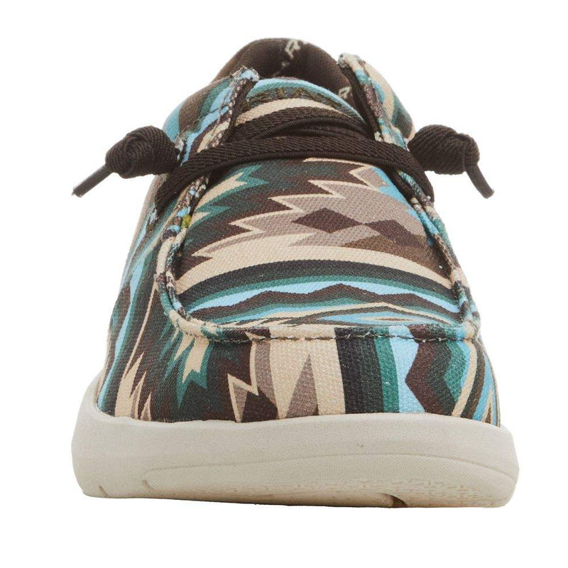 Ariat Men's Hilo Stretch Lace Blue Southwest Print Dark Denim Casual Shoe