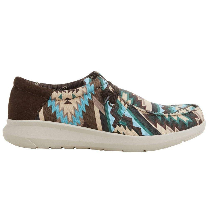 Ariat Men's Hilo Stretch Lace Blue Southwest Print Dark Denim Casual Shoe